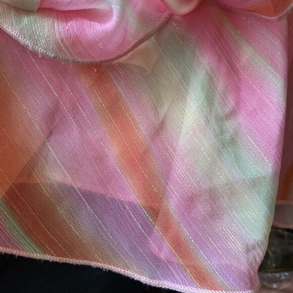 Hype Girls Pink Orange stripe chiffon summer hi low maxi dress-10 - Picture 9 of 9